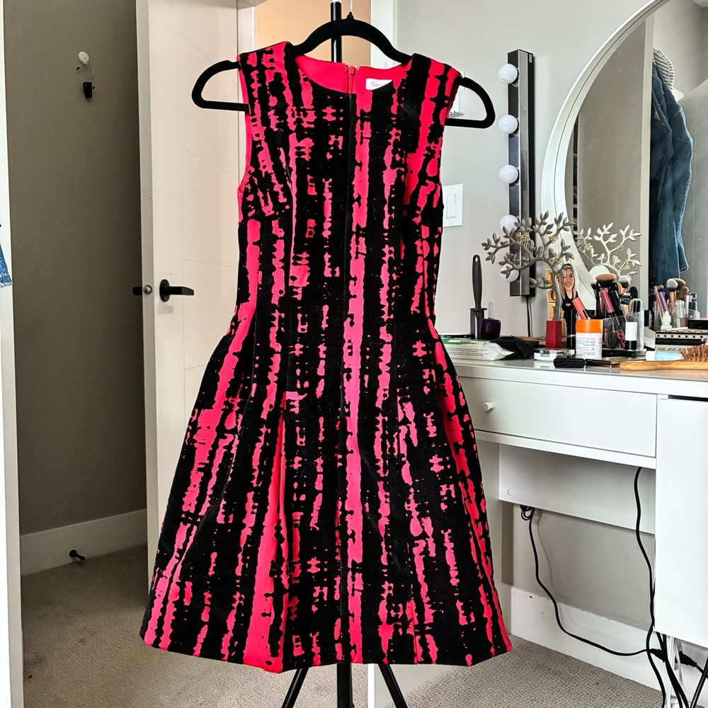 Calvin Klein Red and Black Mini Dress